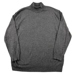 Club Room Sweater Mens 2XLT Grey Wool Blend Turtleneck Pullover